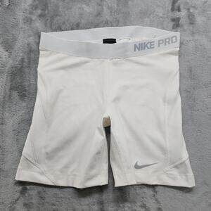 Nike Pro Shorts Womens M White Softball Sliding Shorts Padded Pull On Stretch